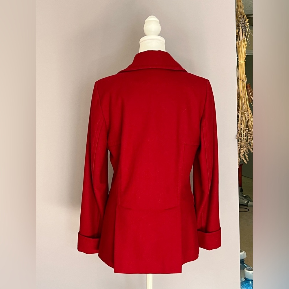 ❌SOLD❌Vintage Red Wool Double Breasted Peacoat Jacket Women’s Size Medium Coat - Picture 6 of 11